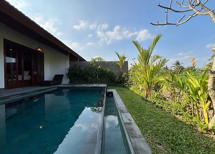 Luxury Wooden Private Pool & Rice Field View Villa Ubud (Bali)
