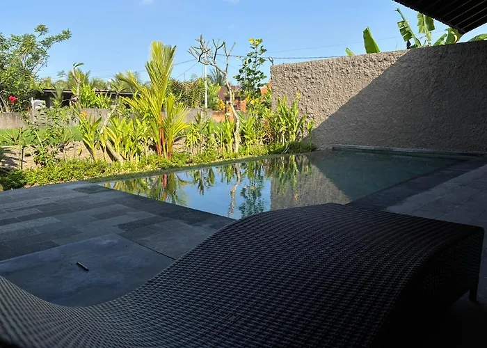 Luxury Wooden Private Pool & Rice Field View Villa