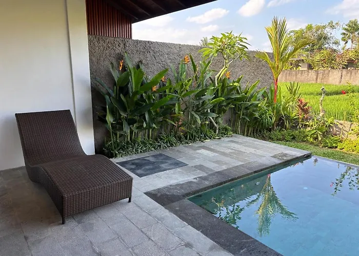 Villa Luxury Wooden Private Pool & Rice Field View